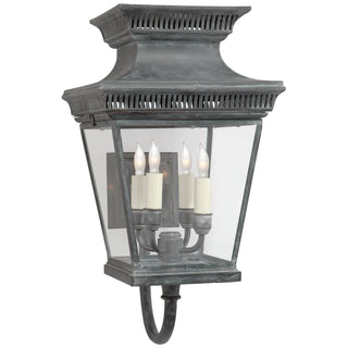 Buy weathered-zinc-with-clear-glass-glass-and-clear-shade Elsinore Outdoor (Wet) Wall Lantern by Visual Comfort Signature