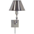 Polished Nickel with 4" x 8" x 5" Polished Nickel Glass and Metal Shade