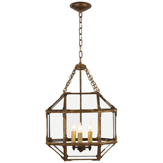 Buy gilded-iron-with-clear-glass-glass-and-clear-shade Morris Lantern by Visual Comfort Signature