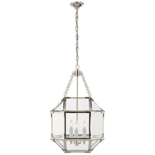 Buy polished-nickel-with-clear-glass-glass-and-clear-shade Morris Lantern by Visual Comfort Signature