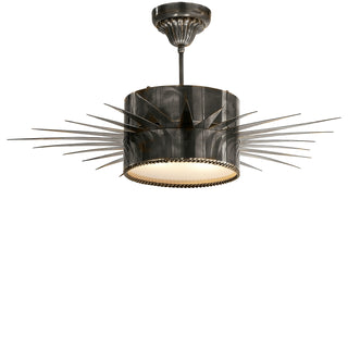 Buy bronze-with-frosted-glass-glass-and-white-shade Soleil Flush Mount Ceiling Light by Visual Comfort Signature