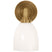 Hand-Rubbed Antique Brass with White Glass Glass and White Shade