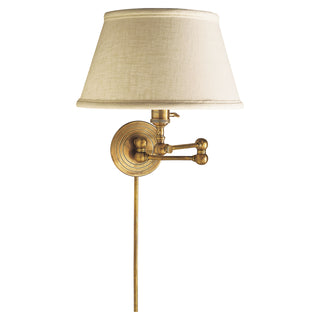 Buy hand-rubbed-antique-brass-with-8-x-12-x-7-linen-glass-and-beige-tan-shade Boston Functional Sconce by Visual Comfort Signature