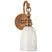Hand-Rubbed Antique Brass with White Glass Glass and White Shade
