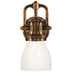 Hand-Rubbed Antique Brass with White Glass Glass and White Shade