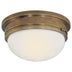 Hand-Rubbed Antique Brass with White Glass Glass and White Shade