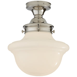 Buy polished-nickel Edmond Outdoor (Damp) Flush Mount Ceiling Light by Visual Comfort Signature