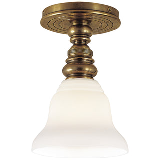 Buy hand-rubbed-antique-brass-with-white-glass-desk-shade-glass-and-white-shade Boston Flush Mount Light by Visual Comfort Signature