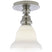 Polished Nickel with White Glass Desk Shade Glass and White Shade