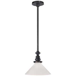 Buy bronze-with-white-glass-slant-shade-glass-and-white-shade Boston Pendant by Visual Comfort Signature