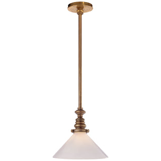 Buy hand-rubbed-antique-brass-with-white-glass-slant-shade-glass-and-white-shade Boston Pendant by Visual Comfort Signature