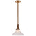 Hand-Rubbed Antique Brass with White Glass Slant Shade Glass and White Shade
