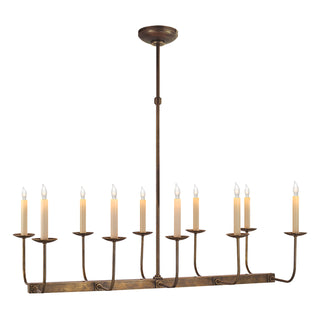 Buy hand-rubbed-antique-brass Linear Branched Chandelier by Visual Comfort Signature