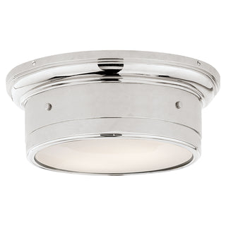 Buy polished-nickel-with-white-glass-glass-and-white-shade Siena Outdoor (Damp) Flush Mount Ceiling Light by Visual Comfort Signature