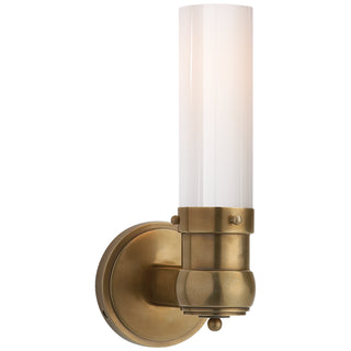 Buy hand-rubbed-antique-brass-with-white-glass-glass-and-white-shade Graydon Bath Light Vanity by Visual Comfort Signature