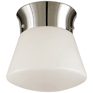 Buy polished-nickel-with-white-glass-glass-and-white-shade Perry Street Outdoor (Damp) Ceiling Mount Light by Visual Comfort Signature