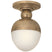 Hand-Rubbed Antique Brass with White Glass Glass and White Shade