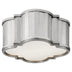 Polished Nickel with White Glass Glass and White Shade