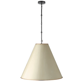 Buy bronze-with-7-5-x-24-x-22-5-antique-white-with-brass-interior-glass-and-white-shade Goodman Pendant by Visual Comfort Signature