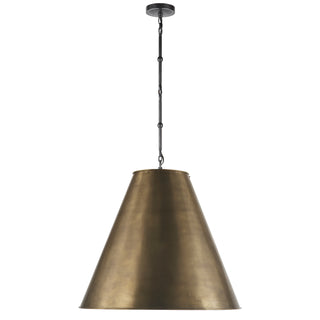 Buy bronze-with-7-5-x-24-x-22-5-antique-brass-glass-and-metal-shade Goodman Pendant by Visual Comfort Signature
