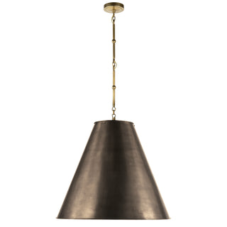 Buy hand-rubbed-antique-brass-with-7-5-x-24-x-22-5-bronze-glass-and-metal-shade Goodman Pendant by Visual Comfort Signature