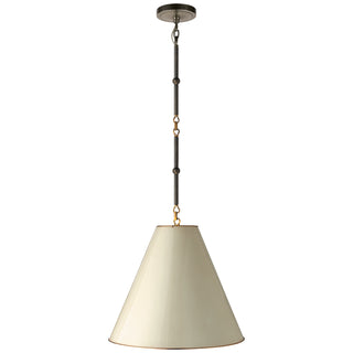 Buy bronze-with-antique-brass-with-4-75-x-15-x-12-75-antique-white-with-brass-interior-glass-and-white-shade Goodman Pendant by Visual Comfort Signature