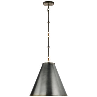 Buy bronze-with-antique-brass-with-4-75-x-15-x-12-75-bronze-glass-and-metal-shade Goodman Pendant by Visual Comfort Signature