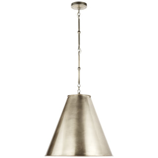 Buy antique-nickel-with-6-5-x-18-x-16-5-antique-nickel-glass-and-metal-shade Goodman Pendant by Visual Comfort Signature