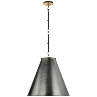 Buy bronze-with-antique-brass-with-6-5-x-18-x-16-5-bronze-glass-and-metal-shade Goodman Pendant by Visual Comfort Signature