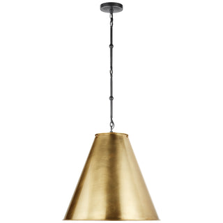 Buy bronze-with-6-5-x-18-x-16-5-antique-brass-glass-and-metal-shade Goodman Pendant by Visual Comfort Signature