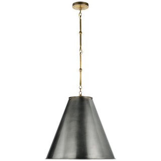 Buy hand-rubbed-antique-brass-with-6-5-x-18-x-16-5-bronze-glass-and-metal-shade Goodman Pendant by Visual Comfort Signature