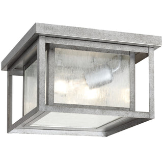Buy weathered-pewter-with-clear-seeded-glass-and-clear-shade Hunnington Outdoor (Damp) Flush Mount Light by Generation Lighting