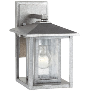 Buy weathered-pewter-with-clear-seeded-glass-and-clear-shade Hunnington Outdoor (Wet) Wall Lantern by Generation Lighting