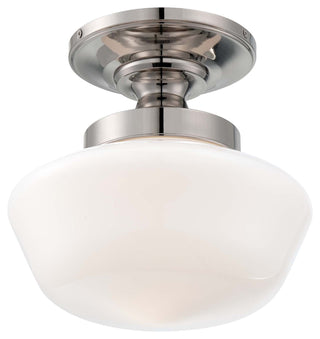 Buy polished-nickel-with-opal-glass-and-opal-shade Outdoor (Damp) Semi-Flush Mount Ceiling Light by Minka-Lavery