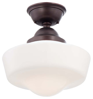 Buy brushed-bronze-with-opal-glass-and-opal-shade Outdoor (Damp) Flush Mount Ceiling Light by Minka-Lavery