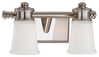 Buy polished-nickel-with-clear-etched-white-glass-and-white-shade Vanity by Minka-Lavery