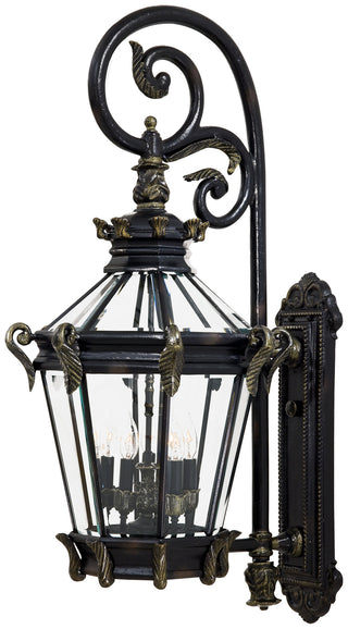 Buy heritage-w-gold-highlights-with-clear-beveled-panel-glass-and-clear-shade Stratford Hall Outdoor (Wet) Wall Lantern by Minka-Lavery