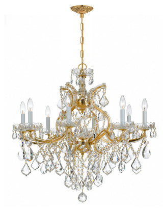 Buy gold-and-clear-shade Maria Theresa Outdoor (Damp) Chandelier by Crystorama