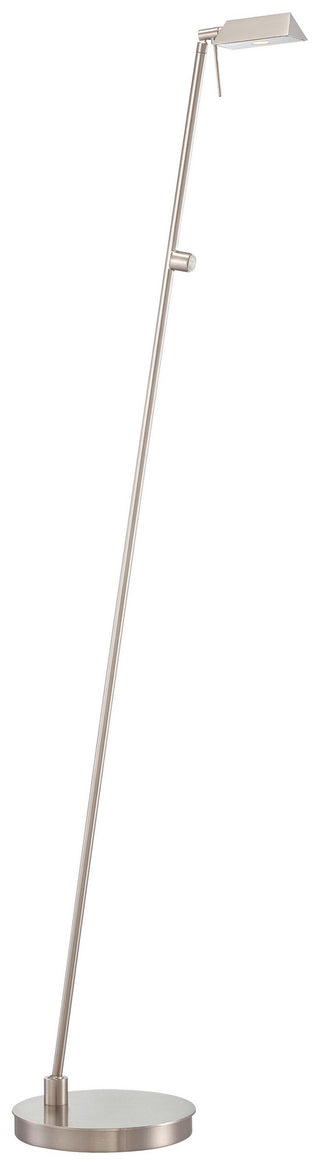 Buy brushed-nickel-with-brushed-nickel-glass-and-metal-shade George&#39;s Reading Room Floor Lamp by George Kovacs