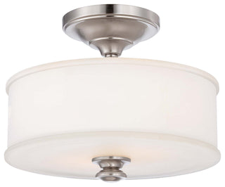 Buy brushed-nickel Harbour Point Outdoor (Damp) Flush Mount Ceiling Light by Minka-Lavery