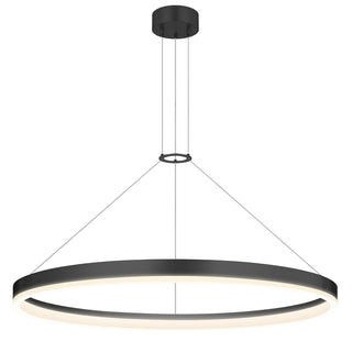 Buy satin-black-with-frosted-optical-acrylic-glass-and-white-shade Corona Outdoor (Damp) Pendant by Sonneman