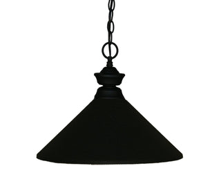 Buy matte-black-with-matte-black-glass-and-metal-shade Pendant Lights Pendant by Z-Lite