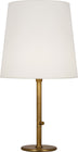 Aged Brass with Fondine Fabric Shade Glass and White Shade