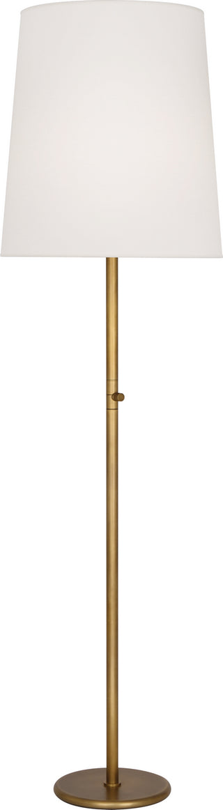 Buy aged-brass-with-fondine-fabric-shade-glass-and-white-shade Rico Espinet Buster Floor Lamp by Robert Abbey