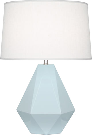 Buy baby-blue-glazed-ceramic-w-polished-nickel Delta Table Lamp by Robert Abbey