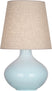 Babay Blue Glazed Ceramic with Buff Linen Shade Glass and Blue Shade
