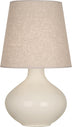 Bone Glazed Ceramic with Buff Linen Shade Glass