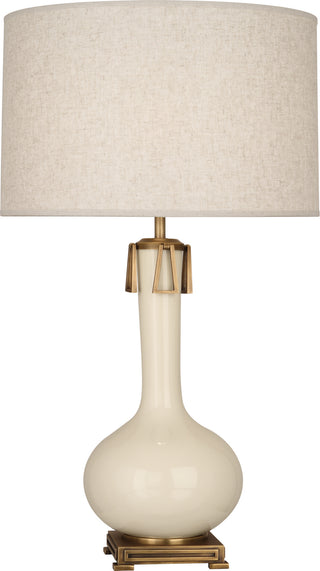Buy bone-glazed-ceramic-w-aged-brass Athena Table Lamp by Robert Abbey