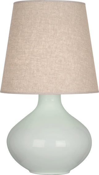Buy celadon-glazed-ceramic-with-buff-linen-shade-glass-and-beige-tan-shade June Table Lamp by Robert Abbey