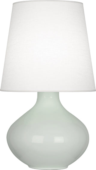Buy celadon-glazed-ceramic-with-oyster-linen-shade-glass-and-white-shade June Table Lamp by Robert Abbey